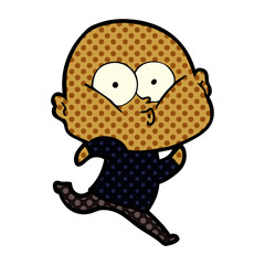 cartoon bald man staring