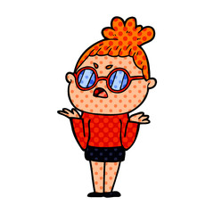 cartoon annoyed woman