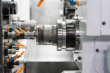 Steel metal automotive parts cutting machine process by CNC lathe