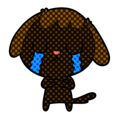 cute cartoon dog crying
