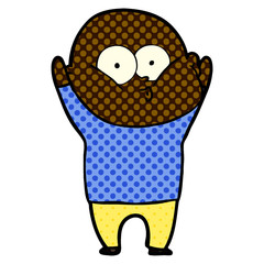 cartoon bald man staring