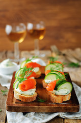 Smoked Salmon Cucumber cream cheese Spread appetizers