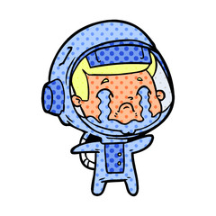 Obraz premium cartoon crying astronaut