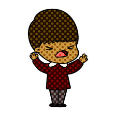 cartoon stressed man