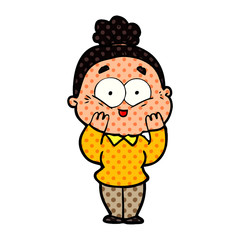 cartoon happy old woman