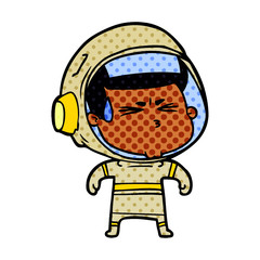 cartoon stressed astronaut