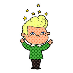 cartoon excited man