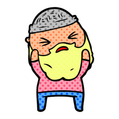 Obraz premium cartoon man with beard