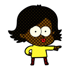 cartoon girl pouting