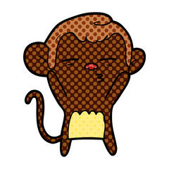 cartoon suspicious monkey