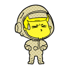 cartoon stressed astronaut