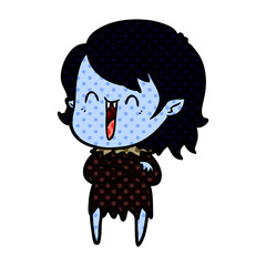 cute cartoon happy vampire girl