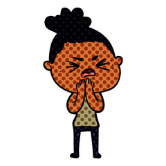 cartoon angry woman
