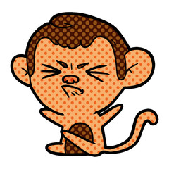cartoon angry monkey