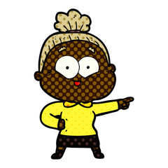 cartoon happy old woman