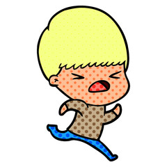 cartoon stressed man