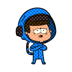 cartoon tired astronaut