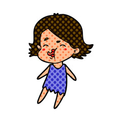 cartoon girl pulling face