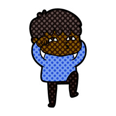 cartoon curious man