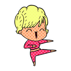 cartoon laughing woman