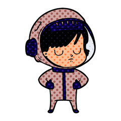 cartoon astronaut woman