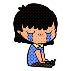 cartoon woman crying