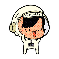 Obraz premium cartoon astronaut woman