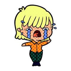 cartoon girl crying