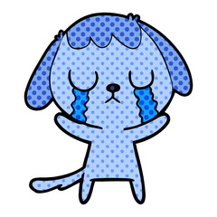 cute cartoon dog crying