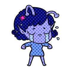cartoon crying alien girl