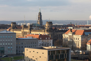 Naklejka premium dresden germany historic town from above