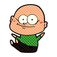 cartoon bald man staring