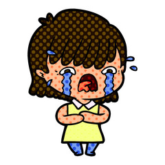cartoon girl crying