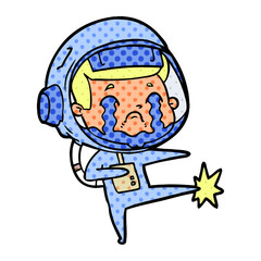 cartoon crying astronaut