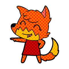happy cartoon fox