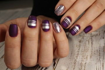 beautiful purple manicure