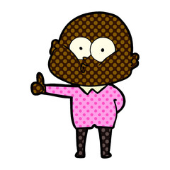 cartoon bald man staring