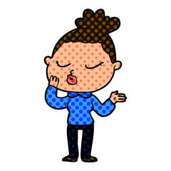 cartoon calm woman