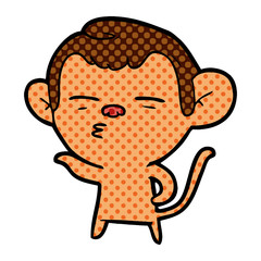 cartoon suspicious monkey