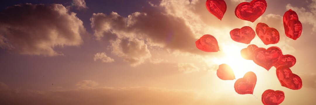 Composite Image Of Heart Balloons