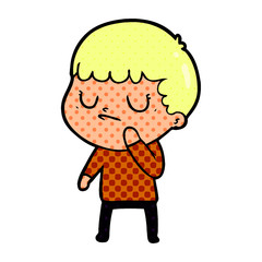 cartoon grumpy boy