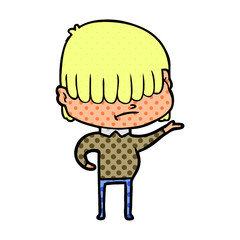 cartoon boy with untidy hair