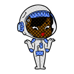 cartoon astronaut woman