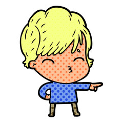 cartoon woman thinking