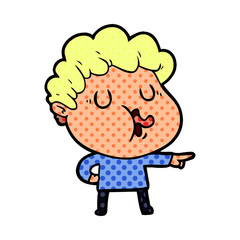 cartoon man pulling face