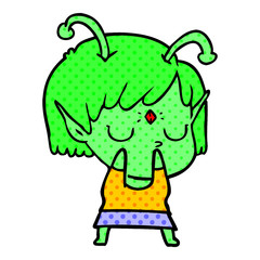 cartoon alien girl