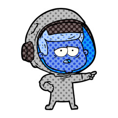 cartoon tired astronaut