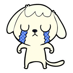 cute cartoon dog crying