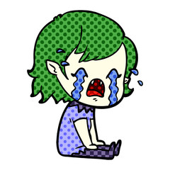 cartoon crying vampire girl