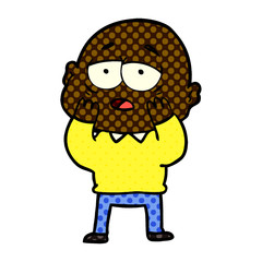cartoon tired bald man